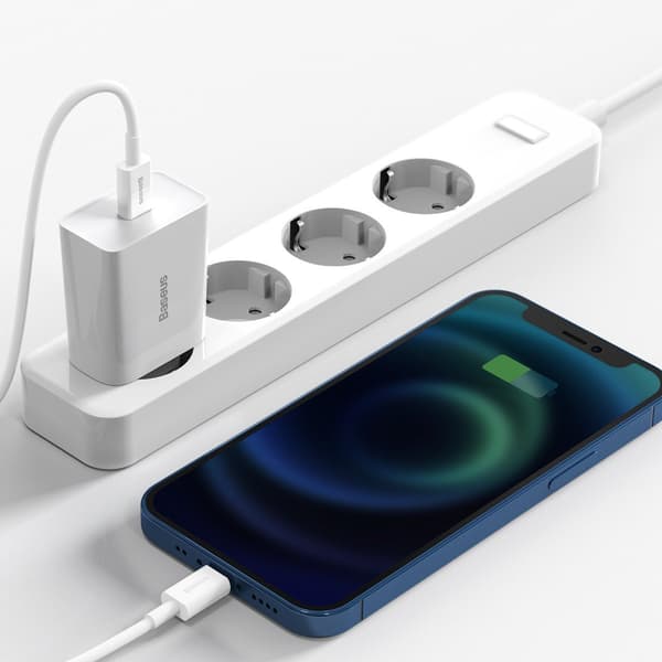 Baseus Speed Mini hurtiglader, USB-C, PD, 3A, 20W (hvit)