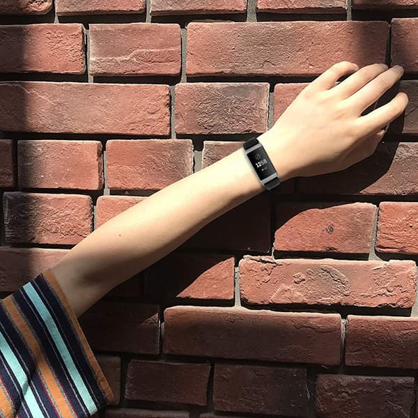 Fitbit Charge 3/4 armbånd Leather Black