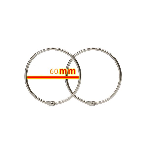 Ringer til dusjforheng og gardiner, 30 stk. Silver 60 mm