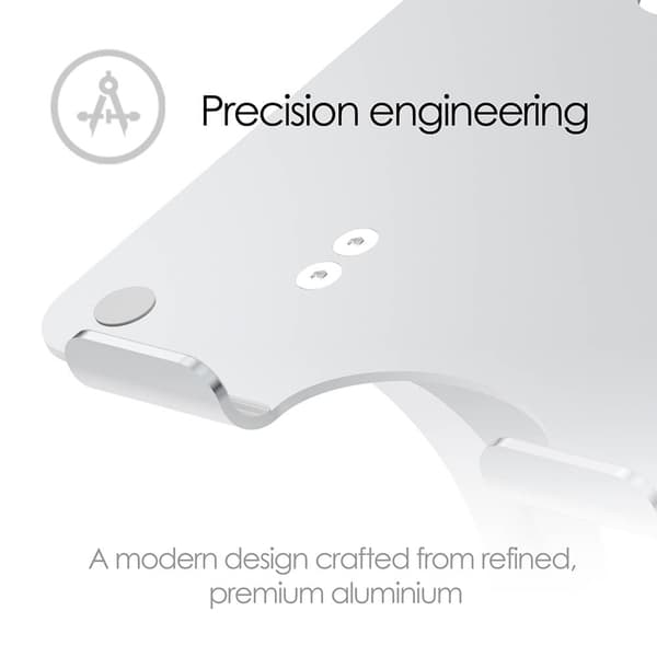 Laptopställ Dual Pivot Riser Justerbar Aluminium Silver