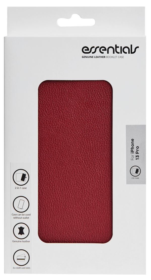 iPhone 13 Pro leather wallet, detachable, Red