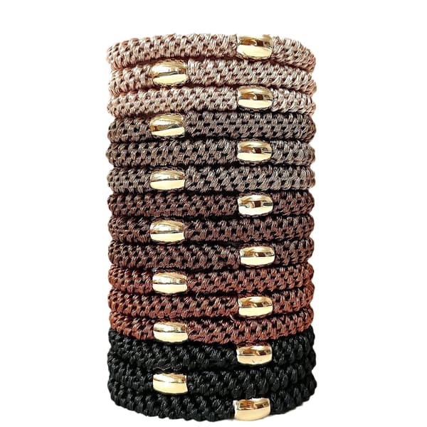 Brune Hår Elastikker - 15 Pak Tykke Hår Elastikker Ingen Skade