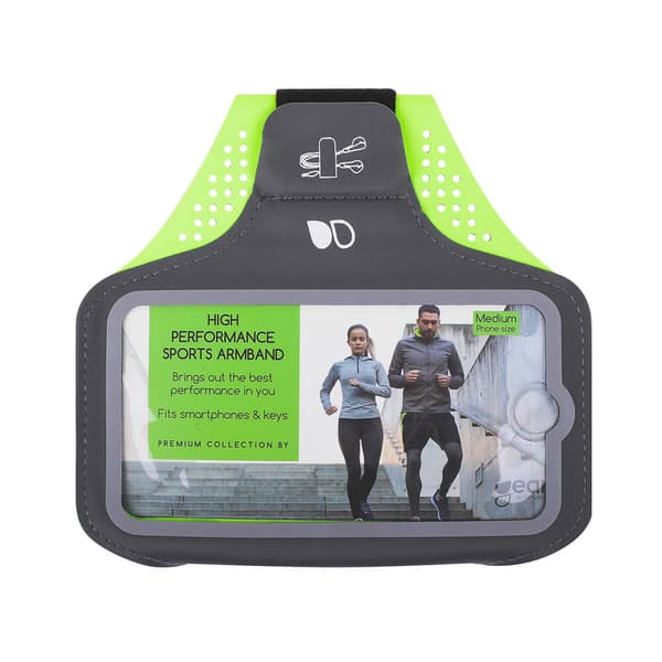 Sportsarmbånd Premium Universal Medium 6.1" Grå/Gul