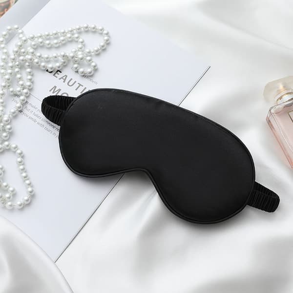 Sovmask i 100 % silke Black