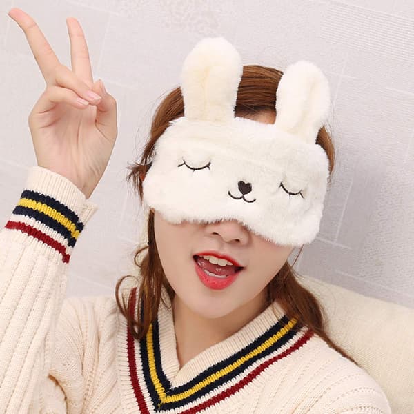 ögonmask sova / Sovmask i söt kanindesign White