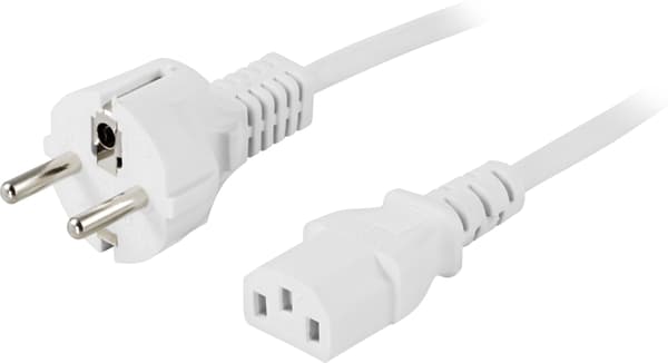 Device cable PC wall straight CEE 7/7 & IEC C13 3m white