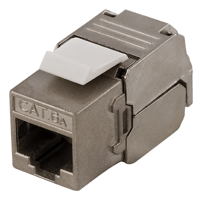 FTP Cat6a keystone connector, shielded, 22-26 AWG, Tool-free