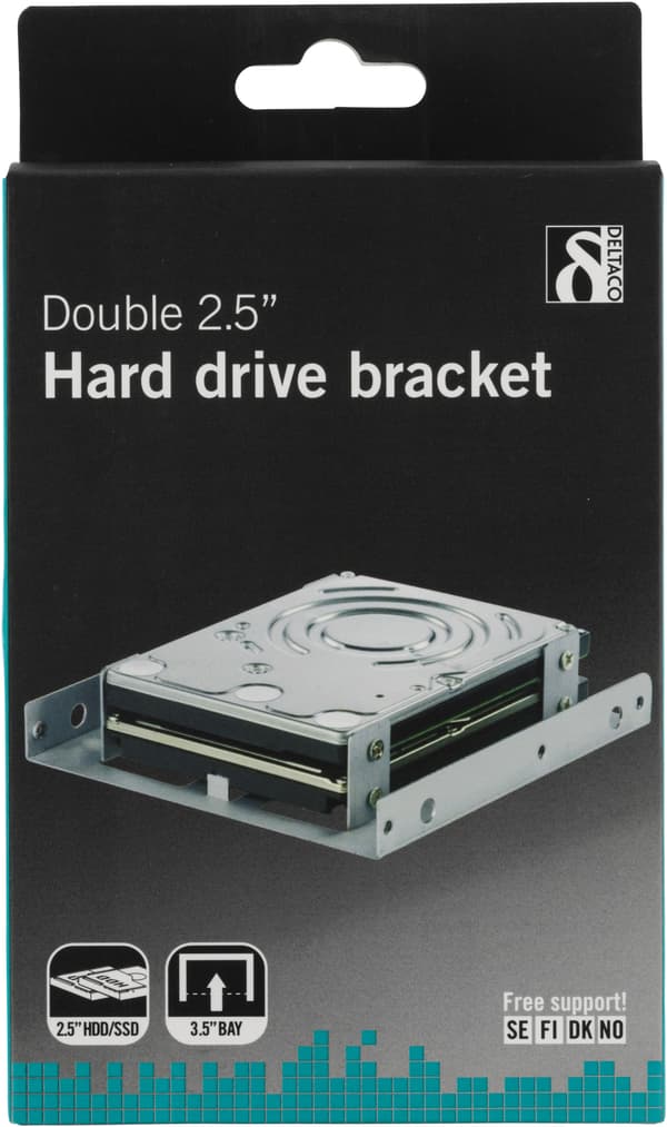 Mounting frame, 2x2.5" HDD to 3.5", silver