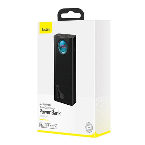 Powerbank Baseus Amblight 30000mAh, 4xUSB, USB-C, 65W (musta)