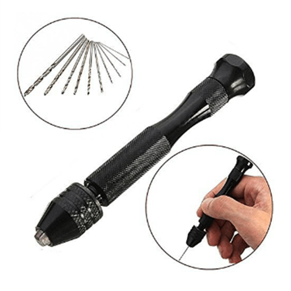 Handborr med 10 olika bits Black 0.6-2.0 mm