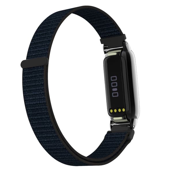 Justerbart Sportarmband i Nylon Loop Kompatibelt med Fitbit Luxe Black