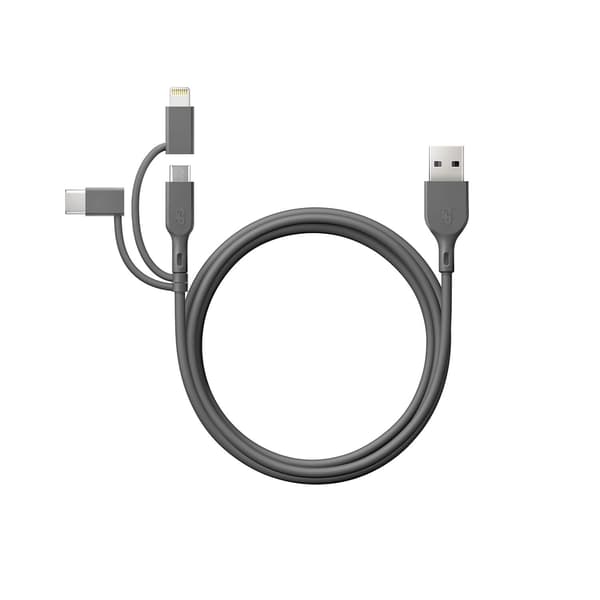 Kaapeli USB-A - USB-C 3-I-1 Micro-USB + Lightning CY1N 1m