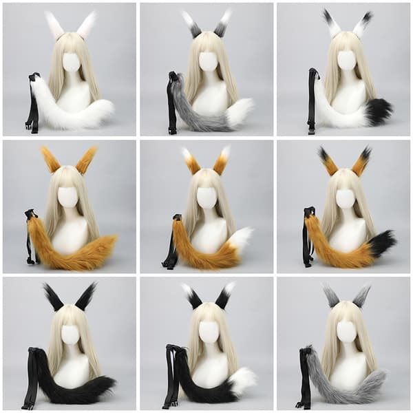 Fox Tail Plys, Cuddly Fox Tail Cosplay tilbehør Camel