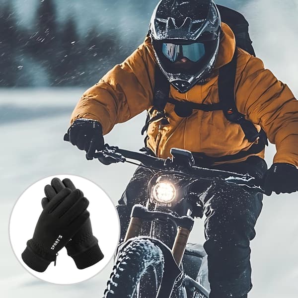 Varma vinterhandskar med touch - skidhandskar, termohandskar Black M
