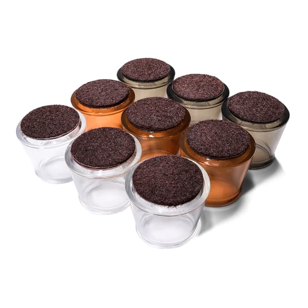 Møbelfødder / beskyttelse til møbelben 16-pak Transparent+Brown S