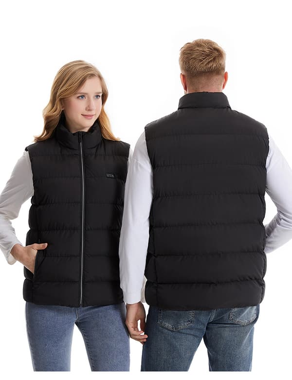 Vintervarmevest 9 varmezoner dual control Sort 4XL