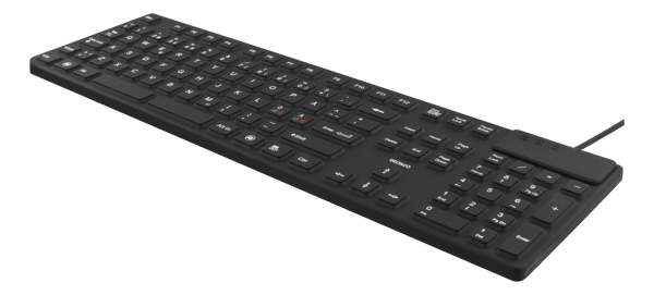 Rubberized keyboard silicone IP68 full size 105 keys black