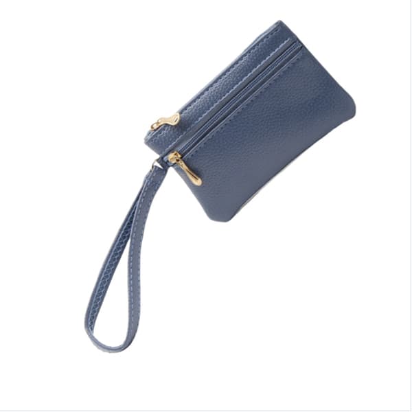 Chic Damplånbok med Dubbel Dragkedja Blue