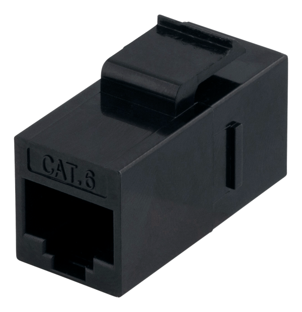 Cat6 Keystone coupler, unshielded, 2xRJ45, plastic, 180