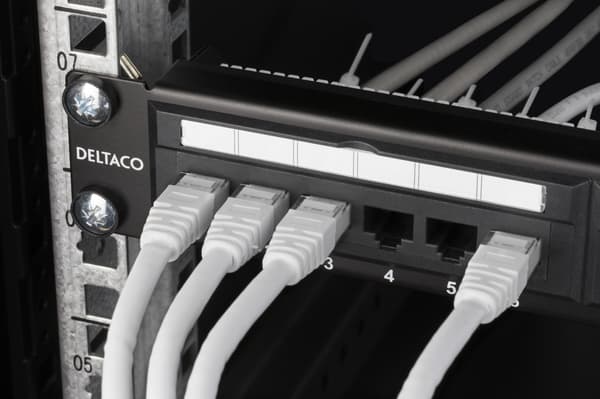 UTP patch panel 24xRJ45 Cat6 krone terminal 1U 19" black