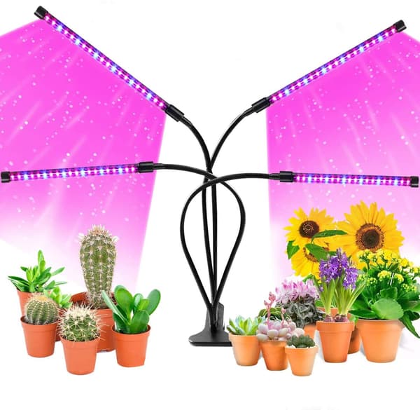 Växtlampa / växtbelysning med 4 flexibla LED lysrör 1-pack