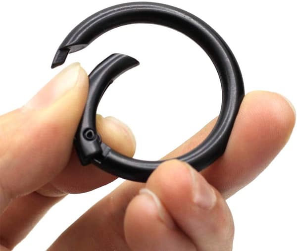 Runde karabinkroker, 15 stk. Black