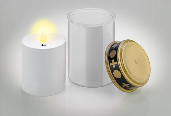 LED gravlys med timer, hvid
