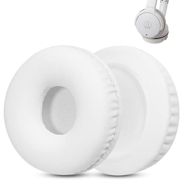 Utskiftbare øreputer for Sony WH-CH520 hodetelefoner - Isilkestoff (7CM) White