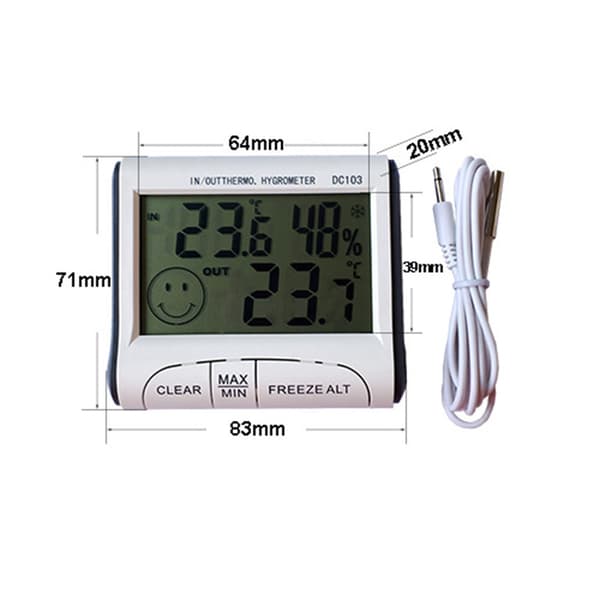 Digitalt termometer Hygrometer - Hvit