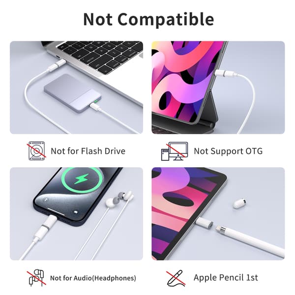 Lightning (naaras) - USB-C (uros) -sovitin