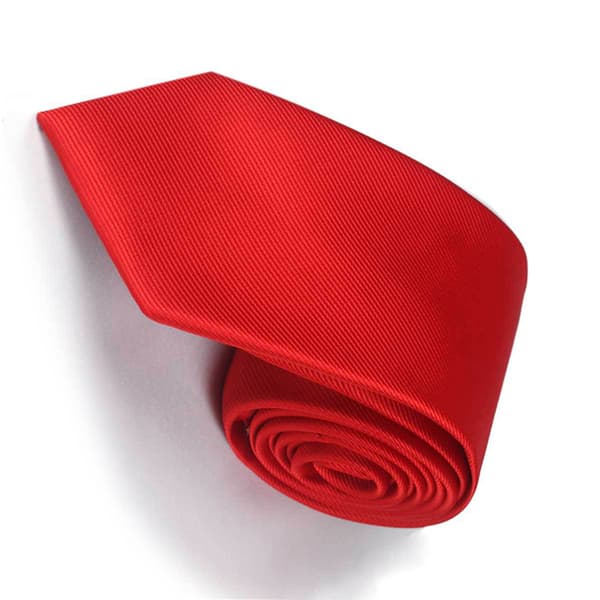 Klassisk slips i polyestersilke Red