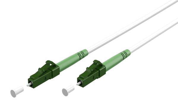 Valokuitukaapeli (FTTH), Singlemode (OS2) Valkoinen, valkoinen (Simplex), 0,5 m