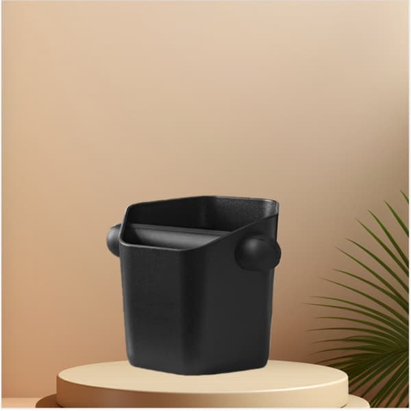 Hexagonal Prism Vinklad Kaffesumpslåda - ABS Behållare för Espressoavfall Black
