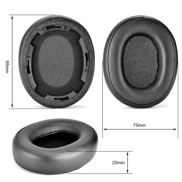 Sort udskiftning af ørepuder til Audio-Technica ATH-SR50BT (2-pak)