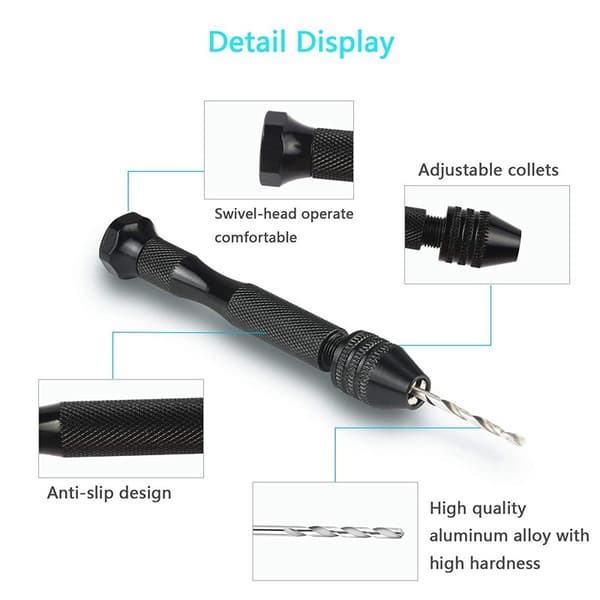 Handborr med 20 olika bits Black 0.3-1.6 mm