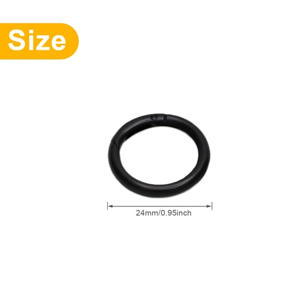 Runde karabinkroker, 15 stk. Black