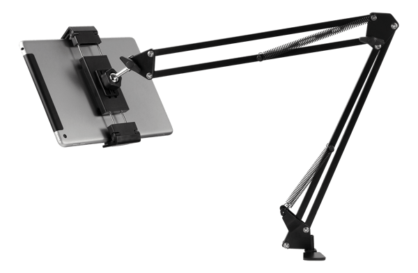 Stand for phones & tablets 4"-12.9", c-clamp, 360°, black