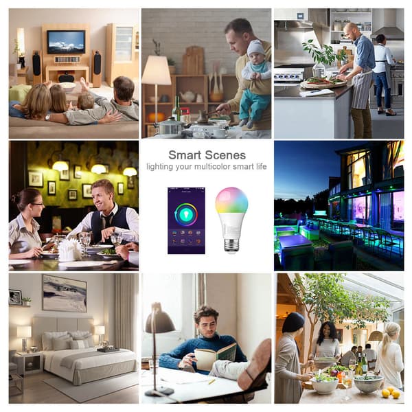 Wifi Smart LED-lampe RGB Multicolor dæmpbar 7,5W E27 White