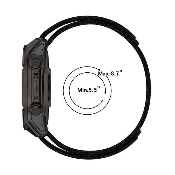 Garmin Nylon kellon ranneke tarranauhalla - 26 mm musta Grey