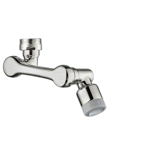1080º Vridbar Kranförlängare - 2 Vattenutlopp Silver