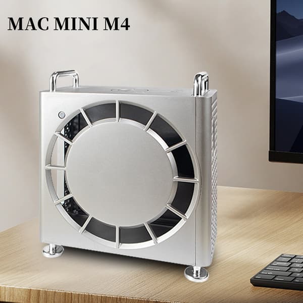 Beskyttende etui og stativ til Mac mini M4/Pro Silver
