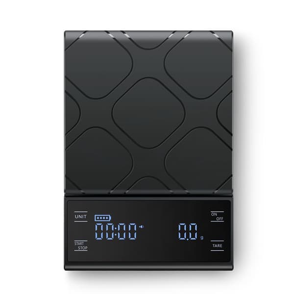E70 Sort Genopladelig Kaffevægt med Timer 5kg/0.1g