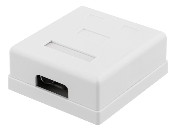Shielding network wall socket Surface FTP 2xRJ45 Cat6A white