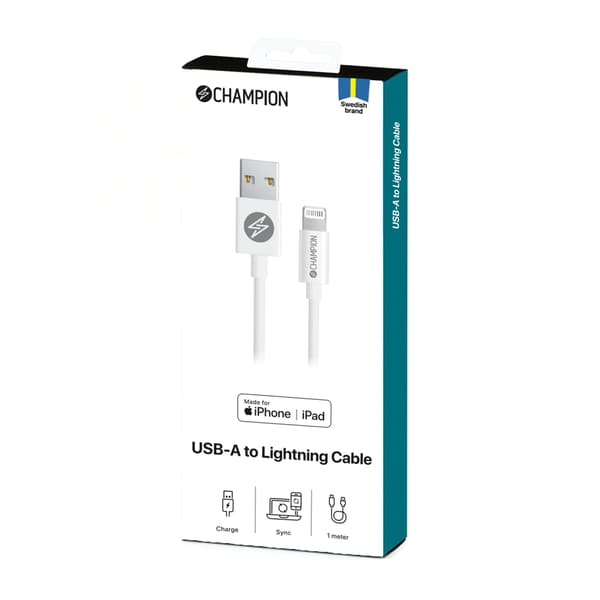 USB-A-Lightning-kaapeli 1 m valkoinen