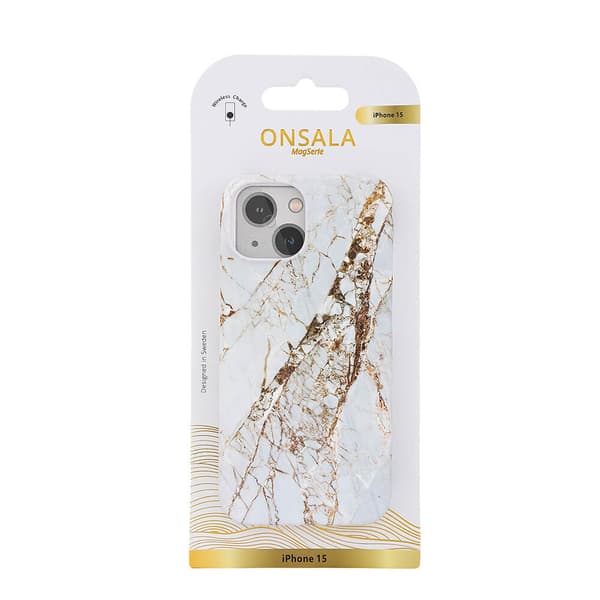 Mobilskal MagSeries White Rhino Marble - iPhone 15