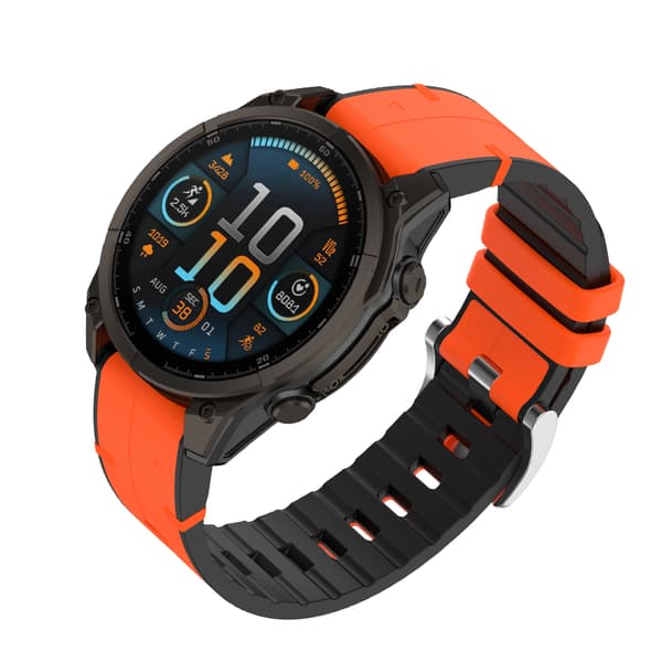 Orange 22mm Klockarmband - Silikonläderrem 22 mm