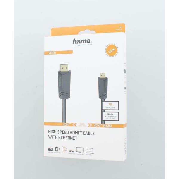 Cable HDMI High Speed Type A-D 4K 18 Gbit/s 1.5m Black