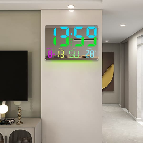 Digitalt ur med RGB LED display Black