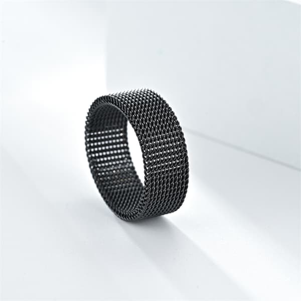 Flexibel Mesh Ring i Rostfritt Stål Black 19.9 mm