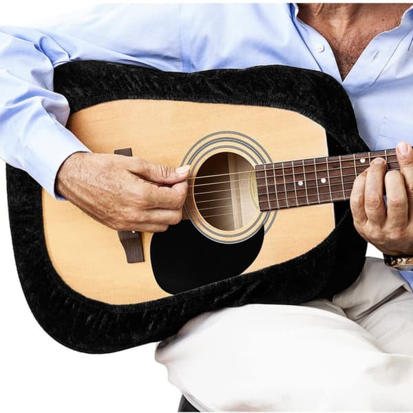 Svart Sammet Gitarr Dammskydd - Universal Skydd för Akustiska, Klassiska och Basgitarrer